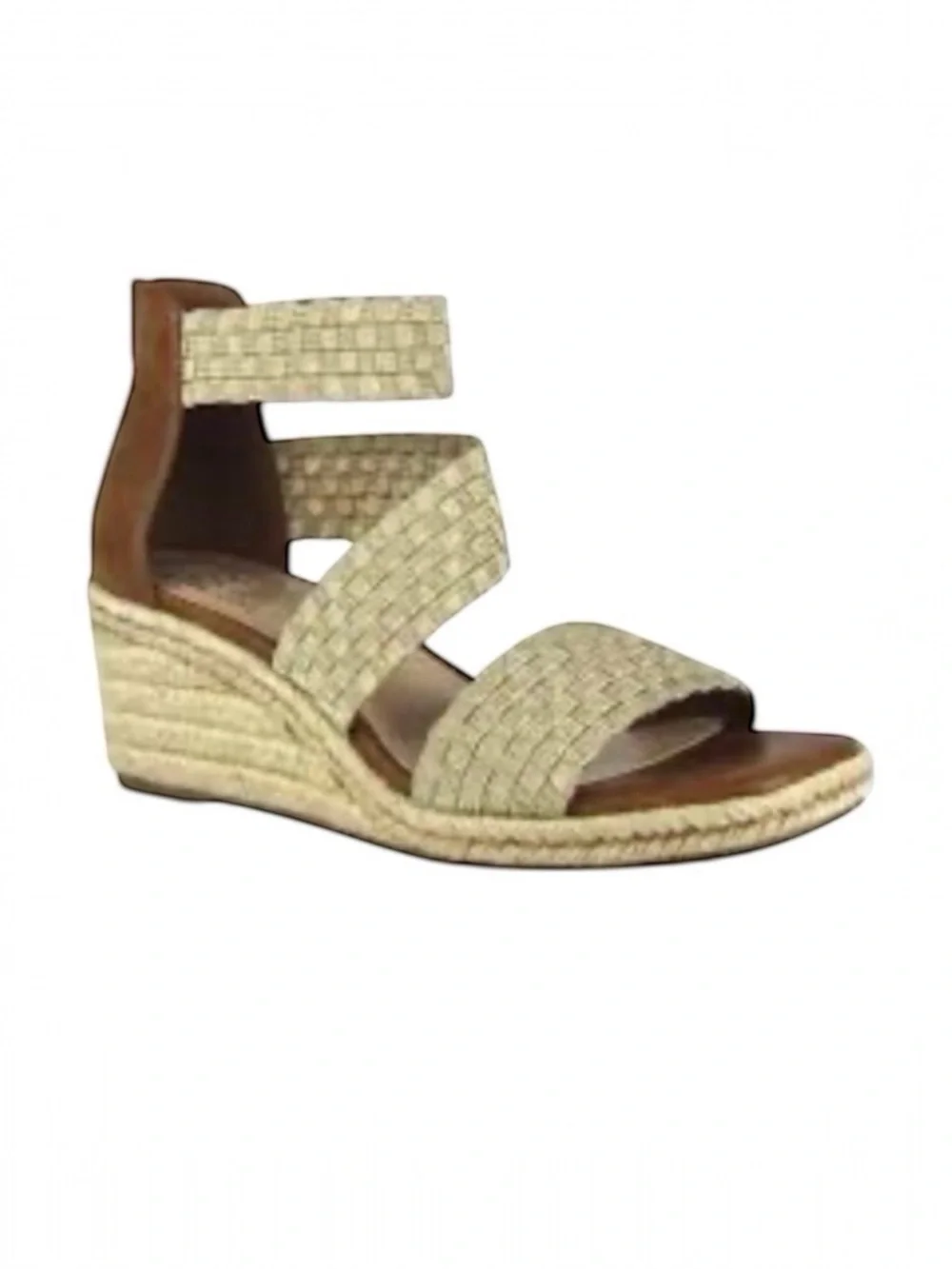 Impo Nalani Memory Foam Monochrome Vegan Brown & Tan Wedge Sandals Size 6.5